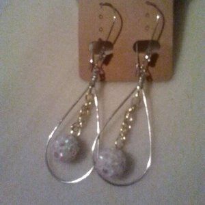 Women's Handmade White Resin Beads in a Hoop